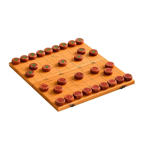 2 Players Chinese Chess Game Set Portable Xiangqi with Foldable Bamboo Board Tabletop Strategy Board Game(Rosewood,4.8cm/1.9in) von IYUESQ