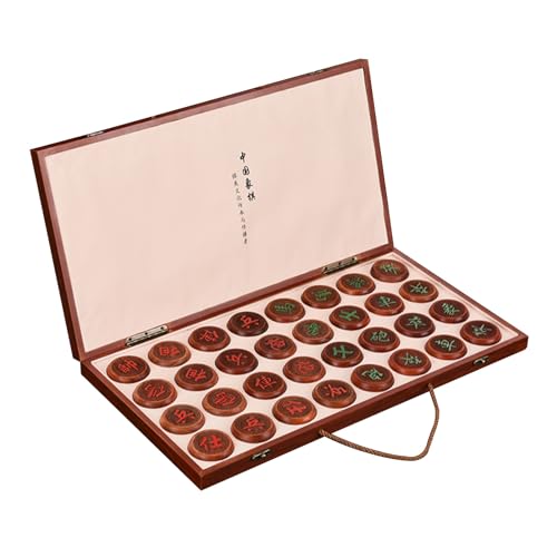2 Players Chinese Chess Game Set Portable Xiangqi with Foldable Board Tabletop Strategy Board Game(Rosewood,5.8cm/2.3in) von IYUESQ