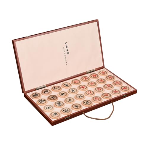 2 Players Strategy Board Game Chinese Chess Game Set Portable Xiangqi with Foldable Chessboard Travel Games(Beechwood,4.8cm/1.9in) von IYUESQ