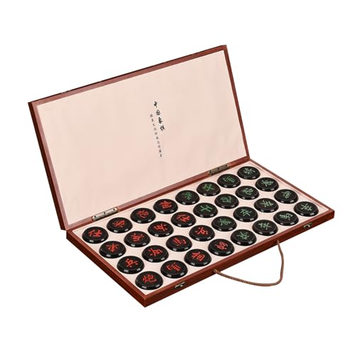 2 Players Strategy Board Game Chinese Chess Game Set Portable Xiangqi with Foldable Chessboard Travel Games(Sandalwood,4.8cm/1.9in) von IYUESQ