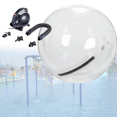 Aufblasbarer Wasserlaufball 1,5/1,8/2 m Wasserballon, begehbarer Wasserball mit Reißverschluss und elektrischer Luftpumpe, Pool, See, Strand und Unterhaltungsausrüstung,1.8m von IYUESQ