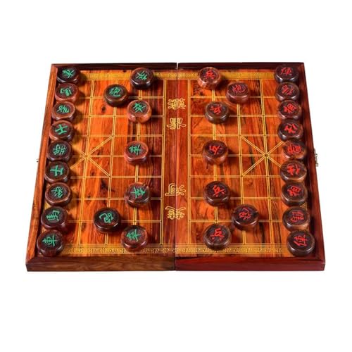Chinese Chess Game Set for 2 Players with Foldable Rosewood Board Xiangqi Tabletop Strategy Board Game for Teens Adults Family(Size:4.8cm/1.9in) von IYUESQ