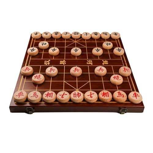 Chinese Chess Game Set with Foldable Board Portable Xiangqi Tabletop Strategy Game for 2 Players for Teens Adults Family(Size:3.8cm/1.5in) von IYUESQ