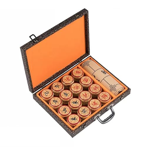 Chinese Chess Set Phoebe Strategy Board Games Puzzle Games Travel Games with Gift Box and Leather Chessboard for 2 Players(Size:5.8cm/2.28in) von IYUESQ