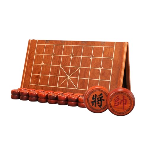 Chinese Chess Set Traditional Xiangqi Portable Travel Board Game Set Strategy Game for 2 Players with Rosewood Piece and Foldable Chessboard(6.8cm/2.7in) von IYUESQ