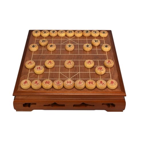 Chinese Chess Set with Table Traditional Xiangqi Strategy Games Travel Board Games for 2 Players(Boxwood) von IYUESQ