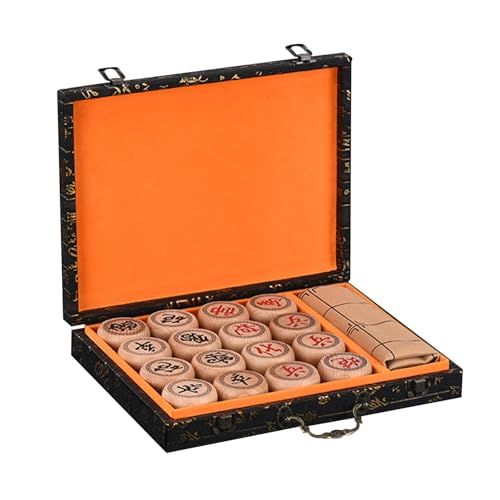 Chinese Chess for 2 Players Xiangqi Chess Set Educational Strategy Board Games Puzzle Games Travel Games with Gift Box and Leather Chessboard(Beechwood,4.8cm/1.9in) von IYUESQ