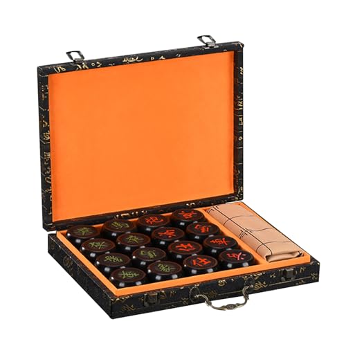 Chinese Chess for 2 Players Xiangqi Chess Set Educational Strategy Board Games Puzzle Games Travel Games with Gift Box and Leather Chessboard(Purple Sandalwood,4.8cm/1.9in) von IYUESQ