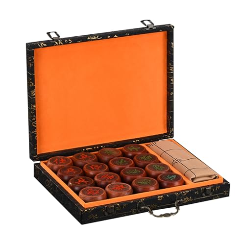 Chinese Chess for 2 Players Xiangqi Chess Set Educational Strategy Board Games Puzzle Games Travel Games with Gift Box and Leather Chessboard(Rosewood,5.8cm/2.3in) von IYUESQ