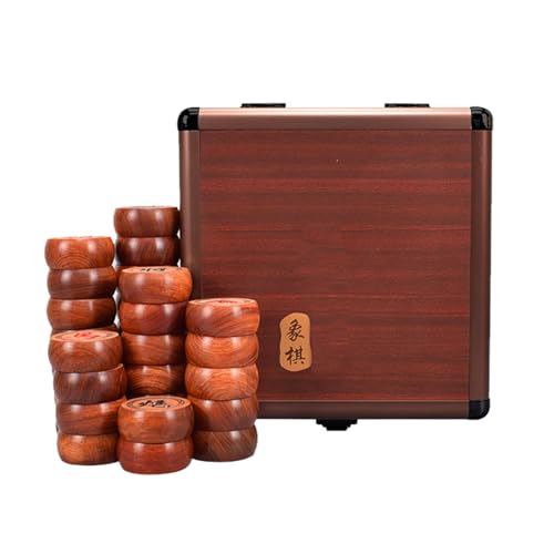 Chinese Xiangqi Rosewood for 2 Players Traditional Portable Chinese Chess Travel Board Game Set with Leather Chessboard and Gift Box(4.8cm/1.9in) von IYUESQ