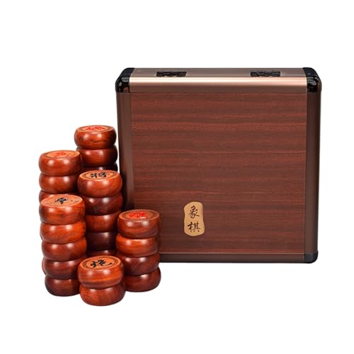 Chinese Xiangqi Rosewood for 2 Players Traditional Portable Chinese Chess Travel Board Game Strategy Game Set with Leather Chessboard and Gift Box(5.8cm/2.3in.) von IYUESQ