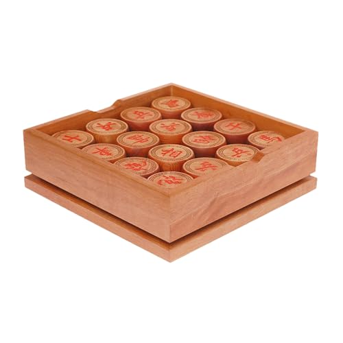 Chinese Xiangqi for 2 Players Traditional Portable Chinese Chess Travel Board Game Set with Rosewood Pieces, Leather Chessboard and Gift Box(10cm/3.9in) von IYUESQ