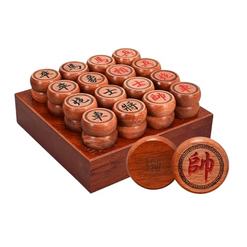 Chinese Xiangqi for 2 Players Traditional Portable Chinese Chess Travel Board Game Set with Rosewood Pieces, Leather Chessboard and Gift Box(4.8cm/1.9in) von IYUESQ