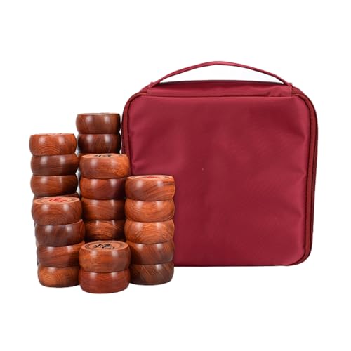 Chinese Xiangqi for 2 Players Traditional Portable Chinese Chess Travel Board Game Set with Rosewood Pieces and Leather Chessboard(4.8cm/1.9in) von IYUESQ