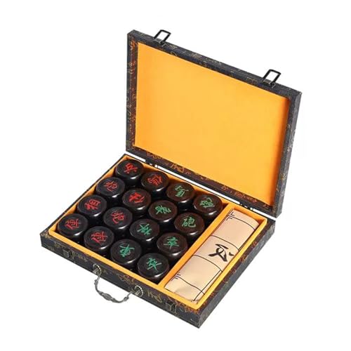 Strategy Board Games Chinese Chess Set Sandalwood for 2 Players Xiangqi Puzzle Games Travel Games with Gift Box and Leather Chessboard(Size:4.8cm/1.9in) von IYUESQ