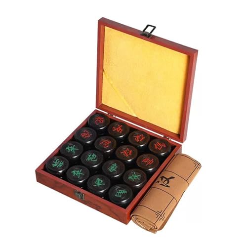 Strategy Board Games Chinese Chess Set Sandalwood for 2 Players Xiangqi Puzzle Games Travel Games with Gift Box and Leather Chessboard(Size:5.8cm/2.3in) von IYUESQ