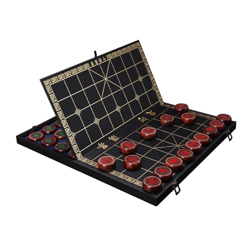 Strategy Board Games for 2 Players Chinese Chess Game Set Rosewood Portable Xiangqi with Folding Board Tabletop Educational Game(4.8cm/1.9in) von IYUESQ