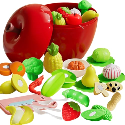 IZDUDO 24 STK Schneiden Spielen Lebensmittel Spielzeug Set mit Lagerung Tasche, Obst Gemüse Pizza Dessert Rollenspiel Kinderküche Zubehör für realistische Kochen für Kinder ab 3 Jahren, Lernspielzeug IZDUDO 24 STK Schneiden Spielen Lebensmittel Spielzeug Set mit Lagerung Tasche, Obst Gemüse Pizza Dessert Rollenspiel Kinderküche Zubehör für realistische Kochen für Kinder ab 3 Jahren, Lernspielzeug von IZDUDO