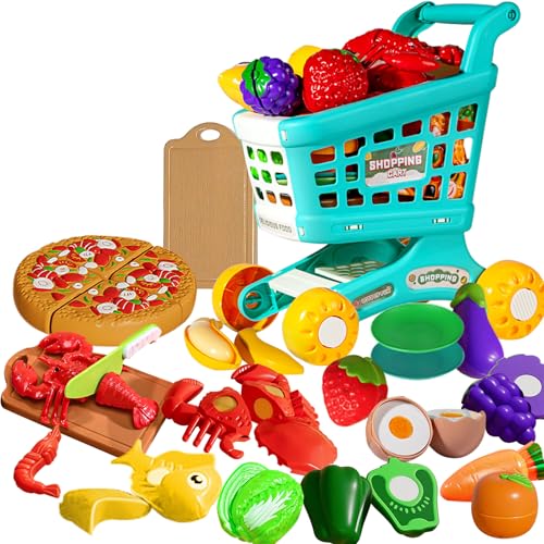 IZDUDO 24 STK Schneiden Spielen Lebensmittel Spielzeug Set mit Lagerung Tasche, Obst Gemüse Pizza Dessert Rollenspiel Kinderküche Zubehör für realistische Kochen für Kinder ab 3 Jahren, Lernspielzeug IZDUDO 24 STK Schneiden Spielen Lebensmittel Spielzeug Set mit Lagerung Tasche, Obst Gemüse Pizza Dessert Rollenspiel Kinderküche Zubehör für realistische Kochen für Kinder ab 3 Jahren, Lernspielzeug von IZDUDO