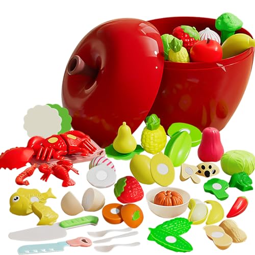 IZDUDO 31 STK Schneiden Spielen Lebensmittel Spielzeug Set mit Lagerung Tasche, Obst Gemüse Pizza Dessert Rollenspiel Kinderküche Zubehör für realistische Kochen für Kinder ab 3 Jahren, Lernspielzeug IZDUDO 31 STK Schneiden Spielen Lebensmittel Spielzeug Set mit Lagerung Tasche, Obst Gemüse Pizza Dessert Rollenspiel Kinderküche Zubehör für realistische Kochen für Kinder ab 3 Jahren, Lernspielzeug von IZDUDO