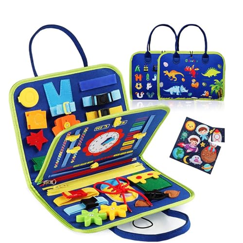 IZDUDO Busy Board, Montessori Spielzeug für Kleinkinder ab 3 Jahr, Filz Sensorische für Fördert Feinmotorik, Leise Motorikspielzeug für Reise Auto Flugzeug#2 von IZDUDO