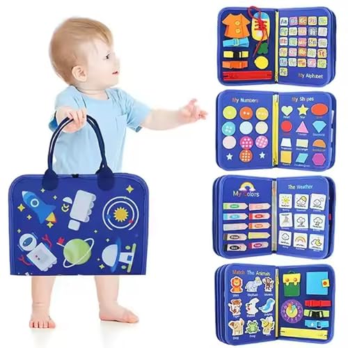 IZDUDO Busy Board, Montessori Spielzeug für Kleinkinder ab 3 Jahr, Filz Sensorische für Fördert Feinmotorik, Leise Motorikspielzeug für Reise Auto Flugzeug#3 IZDUDO Busy Board, Montessori Spielzeug für Kleinkinder ab 3 Jahr, Filz Sensorische für Fördert Feinmotorik, Leise Motorikspielzeug für Reise Auto Flugzeug#3 von IZDUDO