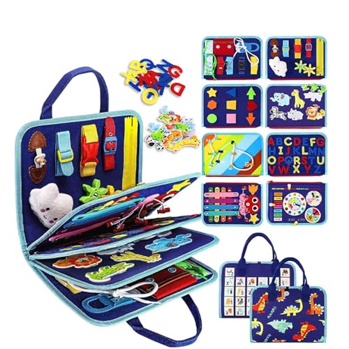 IZDUDO Busy Board, Montessori Spielzeug für Kleinkinder ab 3 Jahr, Filz Sensorische für Fördert Feinmotorik, Leise Motorikspielzeug für Reise Auto Flugzeug#5 von IZDUDO