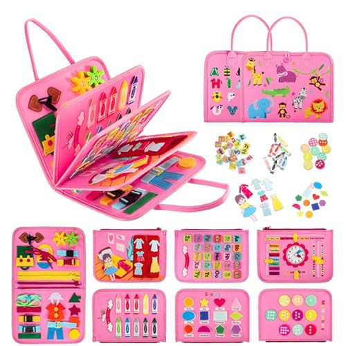 IZDUDO Busy Board, Montessori Spielzeug für Kleinkinder ab 3 Jahr, Filz Sensorische für Fördert Feinmotorik, Leise Motorikspielzeug für Reise Auto Flugzeug#7 IZDUDO Busy Board, Montessori Spielzeug für Kleinkinder ab 3 Jahr, Filz Sensorische für Fördert Feinmotorik, Leise Motorikspielzeug für Reise Auto Flugzeug#7 von IZDUDO