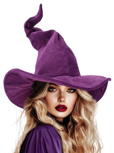 Ibeauti Zaubererhut für Erwachsene, Halloween-Kostüm, Hexenhut, Cosplay-Zubehör (lila) von Ibeauti