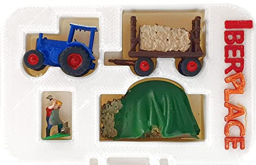 Iberplace Spur Z 1:220 Figuren Set 10006 – Traktor mit Holz, Arbeiter & Zubehör – rustikale Bauernhofszene für Modellbahn & Diorama Iberplace Spur Z 1:220 Figuren Set 10006 – Traktor mit Holz, Arbeiter & Zubehör – rustikale Bauernhofszene für Modellbahn & Diorama von Iberplace