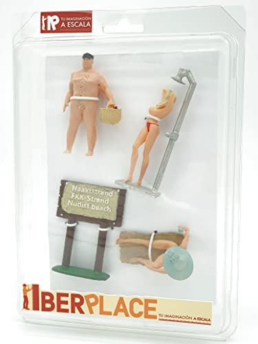 Iberplace 40012 Figuren Spur G Maßstab 1:22,5 Menschen am Strand Modellbau Zubehör für die Gartenbahn Diorama mini Figuren garteneisenbahn modellfiguren Eisenbahn Miniatur Figuren von Iberplace