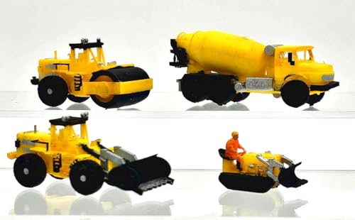 Iberplace IH01256 4 Miniatur-Baufahrzeuge, Maßstab H0, Figuren, Maßstab 1:87, Modelleisenbahn, Modellbau, Modellbau, Modellbau, Modellbau, Modellbau von Iberplace