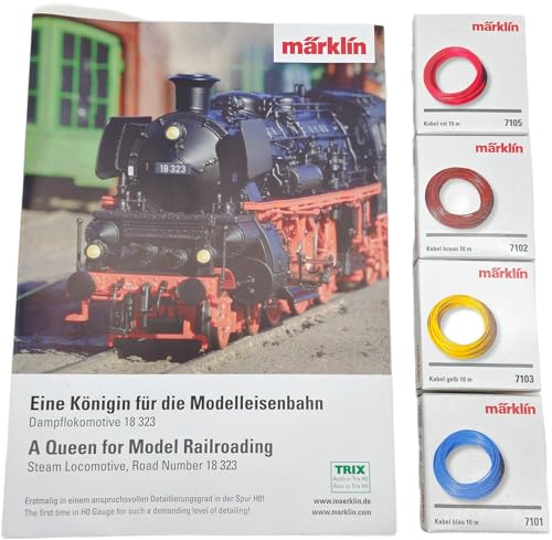 Marklin Kabel sortiert, 4 Stück, 10 m – 7105 Rot, 7102 Braun, 7103 Gelb und 7101 Blau, für alle Anwendungen im Modellbau H0, Modelleisenbahn Marklin Kabel sortiert, 4 Stück, 10 m – 7105 Rot, 7102 Braun, 7103 Gelb und 7101 Blau, für alle Anwendungen im Modellbau H0, Modelleisenbahn von Iberplace