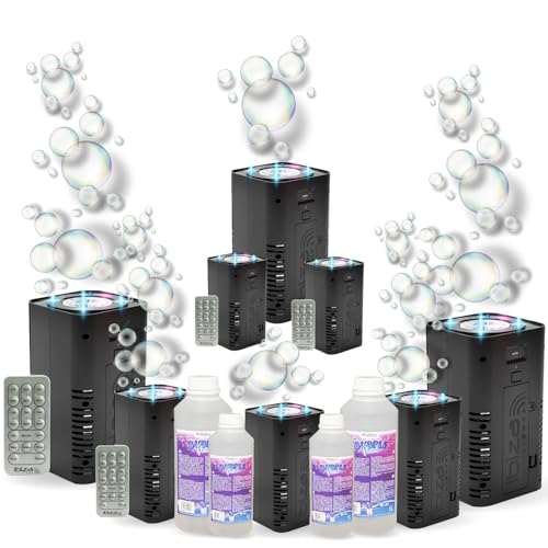 Ibiza - Packung mit 8 Seifenblasenmaschinen Ibiza LED Bubble-Dream mit Fernbedienung – 4 l Flüssigkeit für Blasen inklusive – Taufe Hochzeit Abend von Ibiza