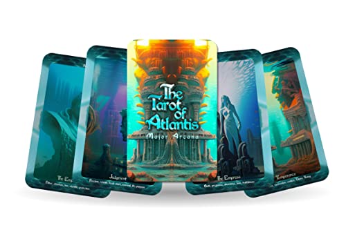 Ibiza Tarot Atlantis-Themed Major Arcana Tarotkarten Deck für Anfänger & Experten - Authentisches Tarot-Erlebnis - Set mit 22 Karten von Ibiza
