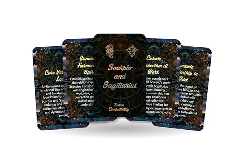 Scorpio and Sagittarius - Zodiac Compatibility - Divination Tools - Oracle cards - Star Sign Compatibility - Horoskop-Kompatibilitätskarten von Ibiza