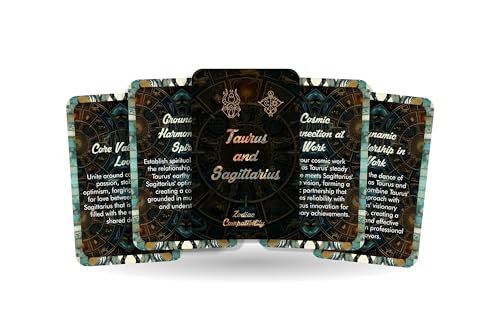 Taurus and Sagittarius - Zodiac Compatibility - Divination Tools - Oracle cards - Star Sign Compatibility - Horoskop-Kompatibilitätskarten von Ibiza