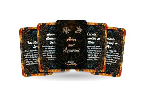 Widder and Aquarius - Zodiac Compatibility - Divination Tools - Oracle cards - Star Sign Compatibility - Horoscope Compatibility Cards von Ibiza