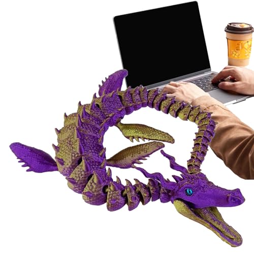 Ibuloule 3D-Drachen-Zappelspielzeug, 3D-gedruckte Drachen | Kristalldrache mit flexiblen Gelenken - Beweglicher Drache, Chefschreibtischspielzeug für die Heimbüro-Dekoration von Ibuloule