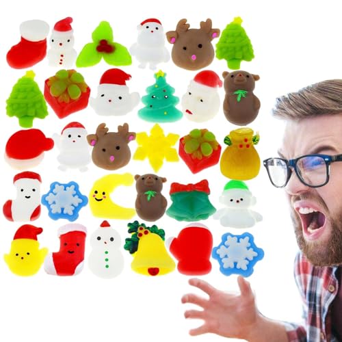 Ibuloule Weihnachts-Squishy-Spielzeug - Weihnachts-Squishies-Fidget-Spielzeug - Wiederverwendbares Weihnachts-Fidget-Ball-Spielzeug für Jungen, Mädchen, Erwachsene, Kinder von Ibuloule