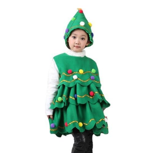 Ibuloule Weihnachtskostüme für Mädchen - Grüne ausgefallene Mädchen-Weihnachtsoutfits mit Stirnband - Weihnachtsoutfits für Mädchen, Karnevalskleidung von Ibuloule