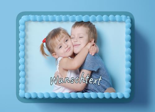 Personalisierbarer Fondant Tortenaufleger – A4 Format – Mit Wunschbild & Wunschtext – Essbares Tortenbild für Geburtstag, Party & besondere Anlässe von Ich