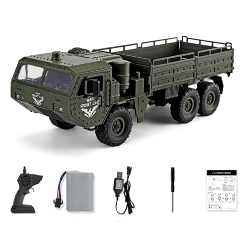 Ichlovdu 6WD RC Truck LKW Q75 1/16 Militär-Truck 2.4Ghz Spielzeug Ferngesteuertes Offroad Rock Crawler RTRANSPORTER 9 für Erwachsene Jungen und Kinder Geschenk von Ichlovdu
