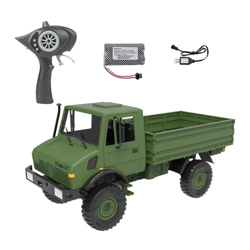 Ichlovdu RC LKW Truck Off-Road 1:12 Militär Truck 4WD Geländewagen Ferngesteuerter 2.4Ghz Jeep Army Crawler Spielzeug für Kinder Erwachsene Gashebel-Lenksteuerung Ladefläche (Grün) von Ichlovdu