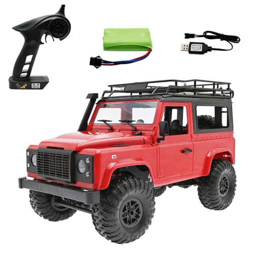 Ichlovdu RC-Truck RTR Geländewagen Kletter-Buggy Crawler All-Terrain-Rennauto 4WD 1:12 MN 90 Hochgeschwindigkeits-Funk ferngesteuertes Auto Spielzeug Geburtstagsgeschenk für Jungen Erwachsene (Rot) von Ichlovdu