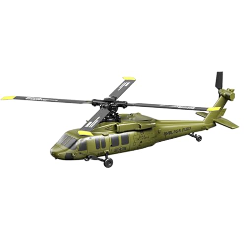 RC Helikopter Bürstenloser umgekehrter fliegender Stunt-Hubschrauber mit Luftdruck und fester Höhe optischer Flusspositionierung Drohnenflugzeugmodell Jungenspielzeug Geschenk für Jungen Militärgrün von Ichlovdu