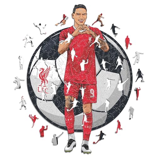 Iconic Puzzles, Darwin Nuñez, Liverpool, 100% ökologisch nachhaltiges Holzpuzzle mit offizieller Lizenz, Größe M, 270 Teile, Puzzle für Kinder und Erwachsene von ICONIC PUZZLES
