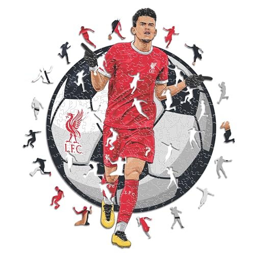 Iconic Puzzles, Luis Diaz, Liverpool, 100% ökologisch nachhaltiges Holzpuzzle mit offizieller Lizenz, Größe L, 500 Teile, Puzzle für Kinder und Erwachsene von ICONIC PUZZLES