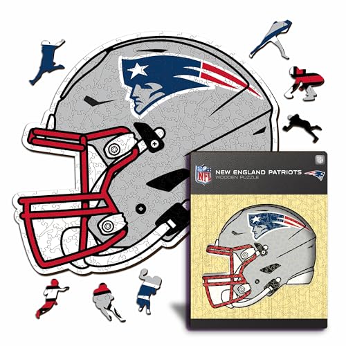 Iconic Puzzles - 100% nachhaltiges Holz mit offizieller Lizenz, Farbe New England Patriots, L, 500 Stück von Iconic Puzzles