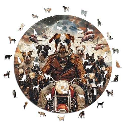 Iconic Puzzles - Motorcyclist Dogs, Fantasy Animals, 100% nachhaltiges Holzpuzzle, Geschenke für Kinder und Erwachsene, Größe L, 600 Teile Iconic Puzzles - Motorcyclist Dogs, Fantasy Animals, 100% nachhaltiges Holzpuzzle, Geschenke für Kinder und Erwachsene, Größe L, 600 Teile von Iconic Puzzles